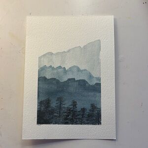 Serene Blue Mountain Art Print